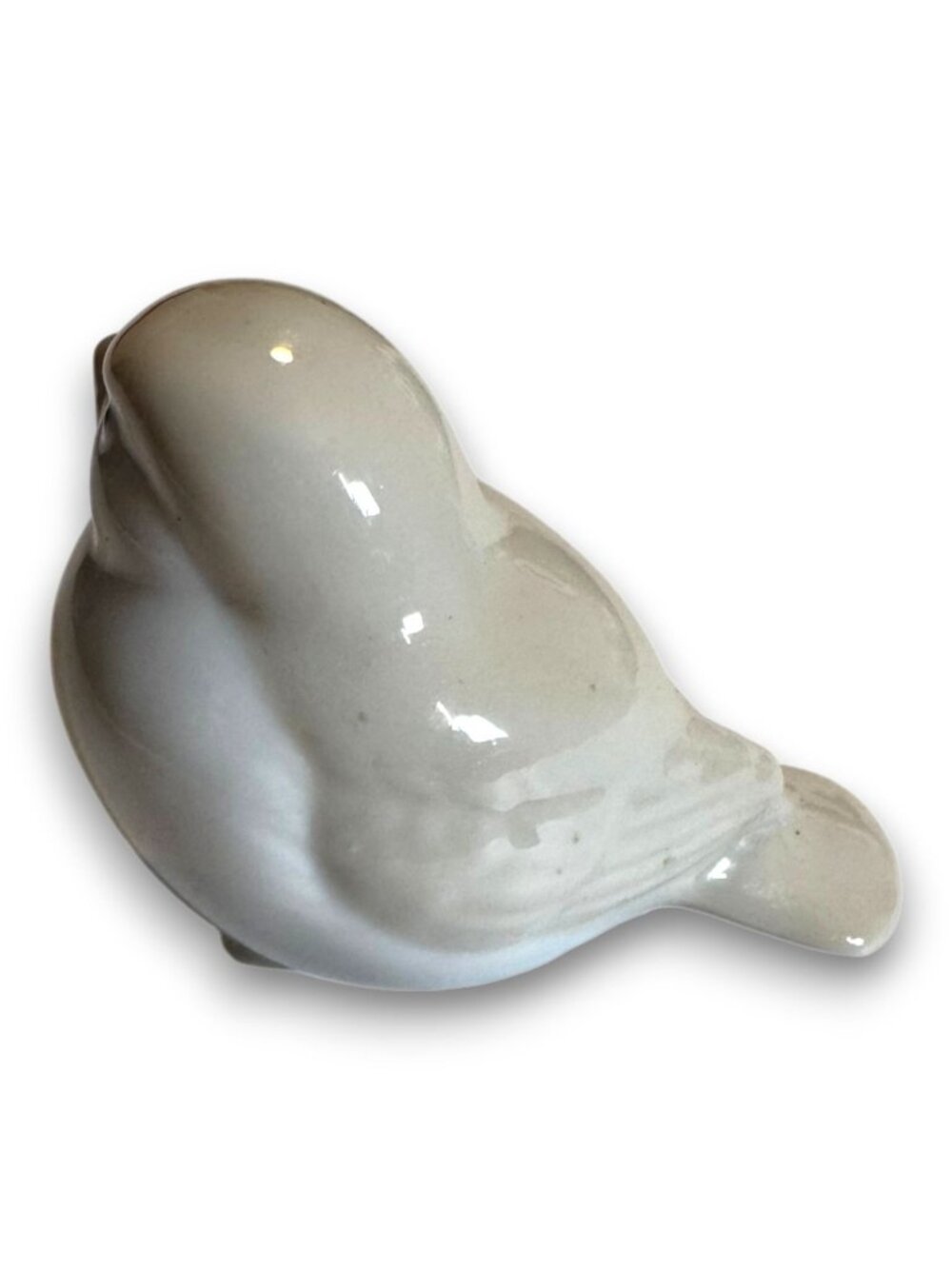 Vintage Ceramic Sparrow Bird Figurine Small Glossy Porcelain Songbird Statue Tan - Picture 8 of 10